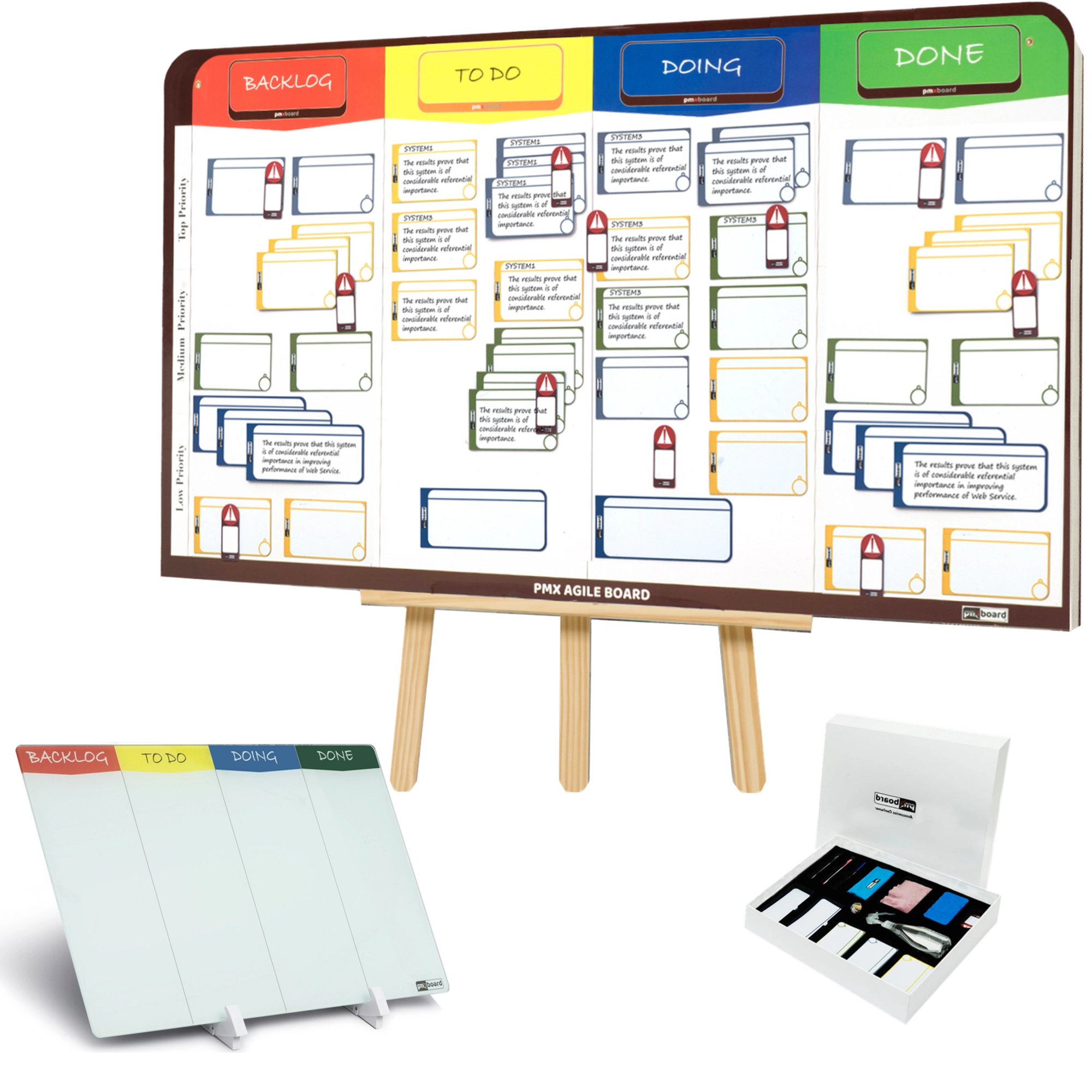 2-in-1 Kanban Board Set – Magnetic Agile Management Board + Desktop Kanban Board System